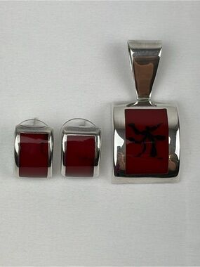 Vintage Silpada Sterling Sliver Pendant & Earrings Set